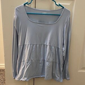 Land’s End Soft Blue Peplum Blouse